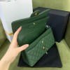 Chanel green caviar flap bag 25cm