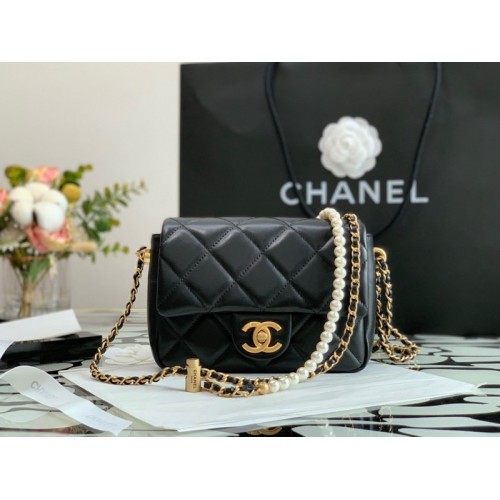 Chanel classic flap bag with pearl