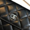 Chanel black lambskin silver hardware wallet