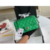 Chanel Caviar Green Silver Flap Bag 20cm