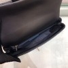 Chanel black big chain flap bag in black lampskin