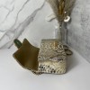 Chanel handle mini flap bag yellow snakeskin 20cm