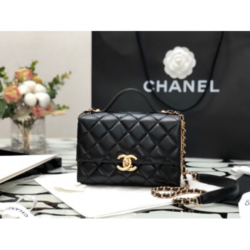 Chanel Lambskin & Gold Metal Mini Flap Bag