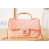 Chanel handle mini flap bag orange colorful 20cm