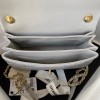 Chanel flap metal mix gray lambskin bag