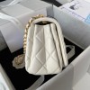 Chanel flap metal mix white lambskin bag