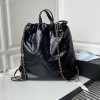 Chanel backpack black leather AS3133