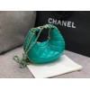 Chanel blue lambskin pouch with chain bag
