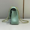 Chanel CF flap mint green grain leather 25 gold bag