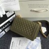 Chanel Green Quilted Caviar Medium Boy Bag A67086 VS09827
