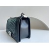 Chanel Medium Chevron Black Lampskin Boy Bag 25cm