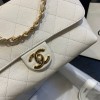 Chanel shoulder flap bag AS1459 in white
