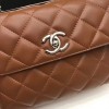 Chanel Trendy CC Flap Top Handle Tan Bag with Silver Hardware