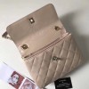 Chanel Trendy CC Flap Top Handle Beige Bag with Gold Hardware