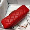Chanel Lambskin & Gold-Tone Small Metal Flap Bag Red 20cm