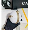 Chanel White Metal Leather Basket Ball
