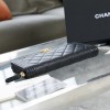 Chanel boy caviar black gold zipper wallet