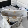 Chanel 22B tote 19 white lampskin bag