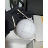 Chanel White Metal Leather Basket Ball