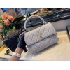 Chanel Trendy Gray CC Flap Top Handle Bag