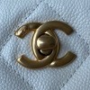 Chanel small tote bag white leather AS3223
