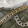Chanel 19 Flap Lambskin Green Silver Hardware 30cm Bag