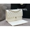 CHANEL 1112 White 2.55 Lampskin Flap 25cm Bag