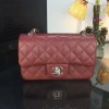 Chanel 20cm Classic Flap Bag Burgundy Caviar Leather sliver&gold hardware