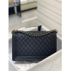 Chanel Le Boy Black Caviar Silver Hardware 28cm Bag