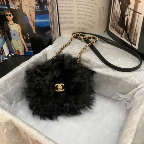 Chanel Shearling Lambskin Black