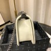 Chanel Medium Crinkled Calfskin Chevron Boy Flap Bag White
