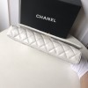 Chanel Palm print calfskin clutch White 002