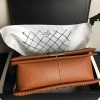 Chanel Grained Calfskin Boy Bag with Top Handle Orange A14041 VS06715