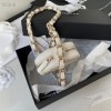 Chanel Round Chain Clutch in White