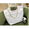 Chanel tote shopping max white bag