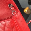 Chanel 17CM Mini Flap Red Bag Caviar Leather With Gold&Silver Hardware