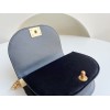 Chanel 22A Small Boy Messenger Blue Velvet Bag