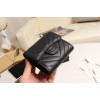 Chanel black chevron silver hardware wallet