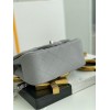 Chanel 17cm Classic Flap Bag Grey Lampskin Leather silver hardware
