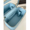 Chanel vanity blue leather handle bag