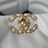 Chanel 22B tote 19 white lampskin bag