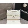 CHANEL 1112 White 2.55 Lampskin Flap 25cm Bag