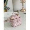 Chanel case pink handle leather bag