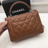 Chanel Trendy CC Flap Top Handle Tan Bag with Silver Hardware