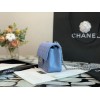 Chanel classic flap bag blue caviar leather 20cm