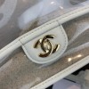 Chanel Transparent pearl sand bag White