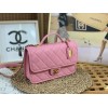 Chanel 22k Calfskin & Gold-Tone Metal Pink Bag