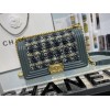 Chanel Boy Calfskin Blue Gold hardware 25cm