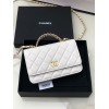 Chanel woc caviar handle white leather bag