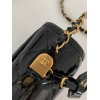 Chanel 22k Gold-Tone Metal Black Patent Mini Bag